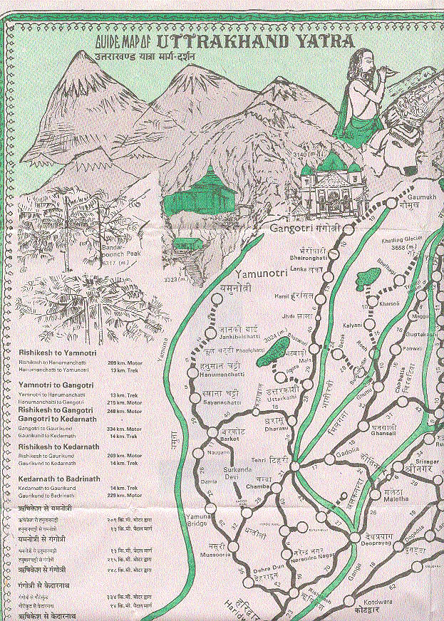 Карта ятры в Гархвал (Индийские Гималаи)
